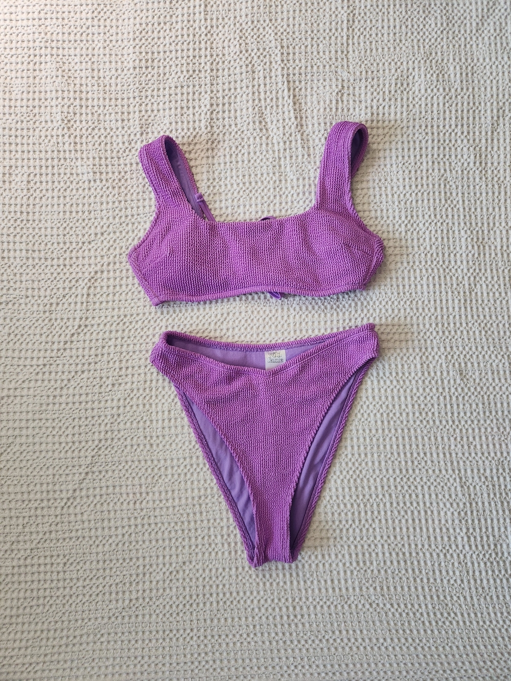 wild fable Purple Textured Bikini Set